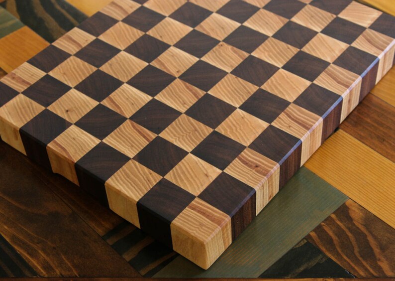 End Grain Cutting Board in Checkerboard Pattern Etsy