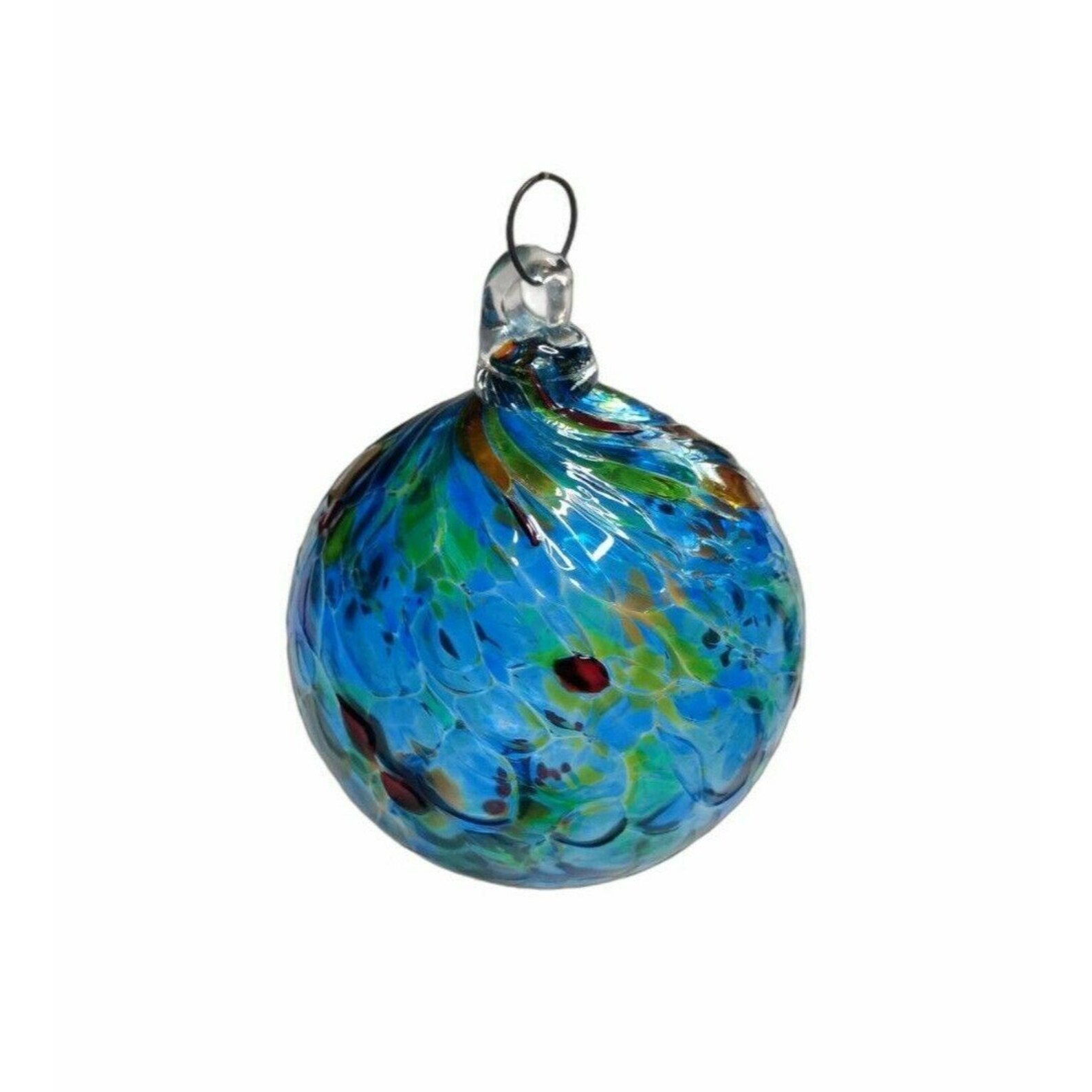 3 Hand Blown Glass Multi Colored Ornaments Ball 3 Inch Etsy
