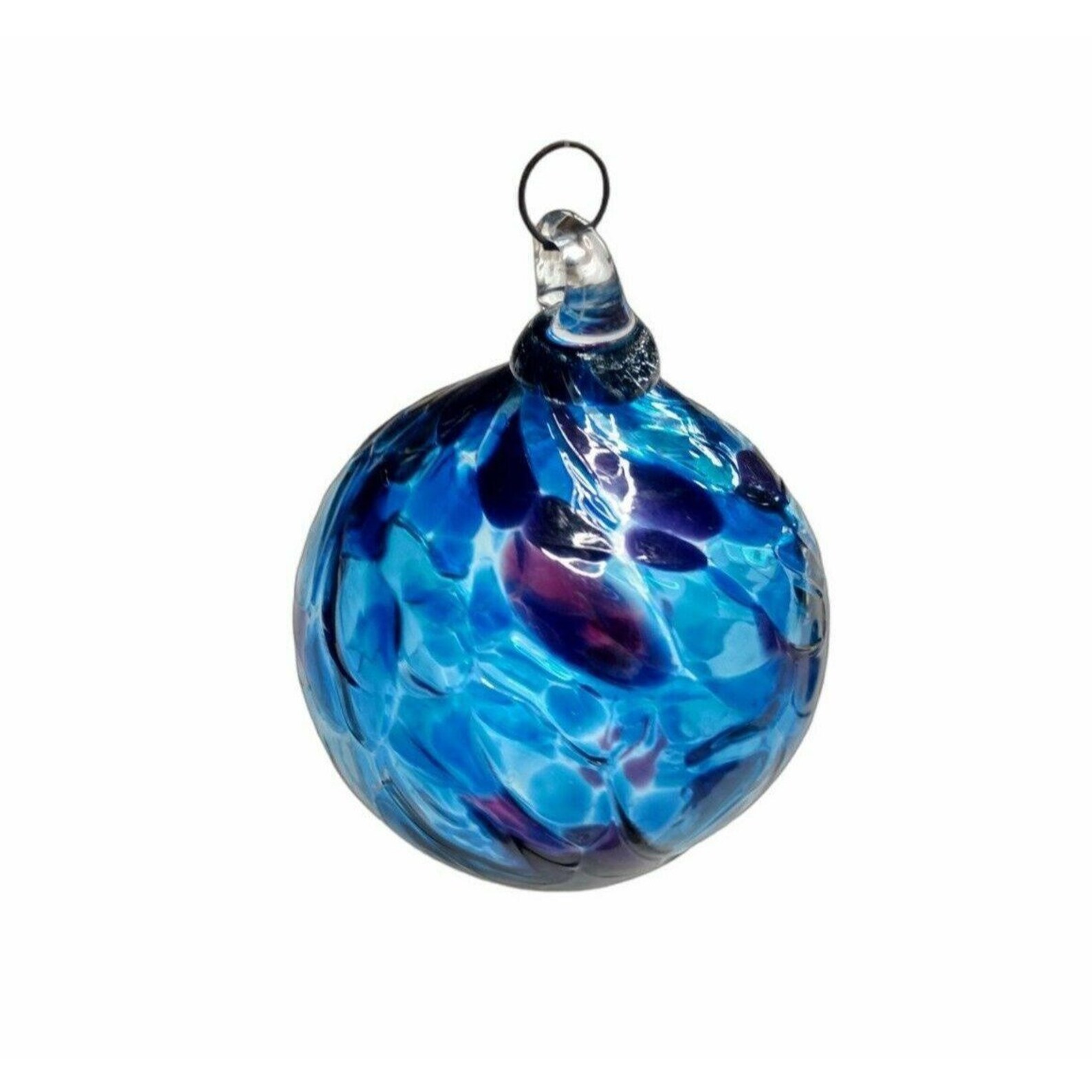 3 Hand Blown Glass Multi Colored Ornaments Ball 3 Inch Etsy