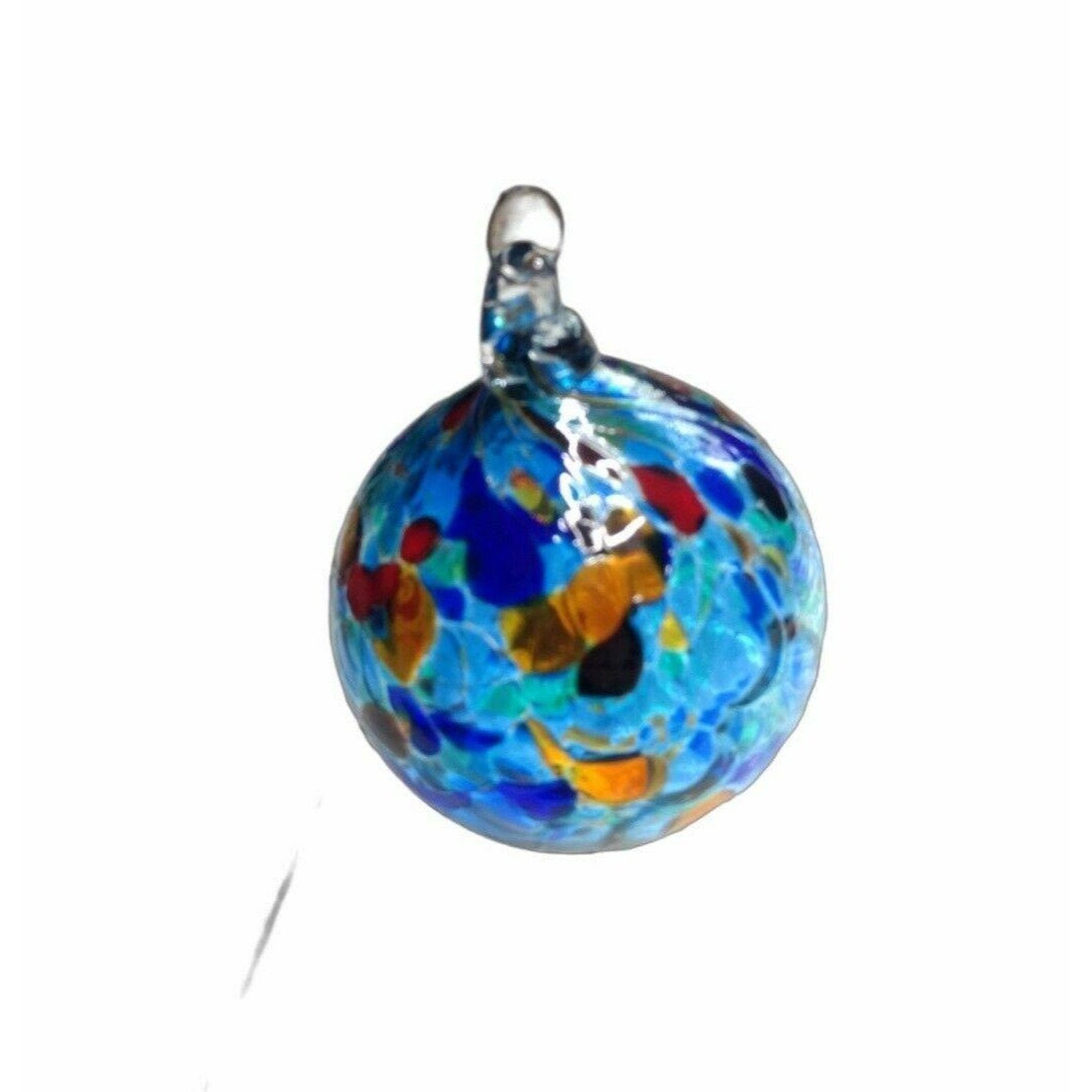 3 Hand Blown Glass Multi Colored Ornaments Ball 3 Inch Etsy
