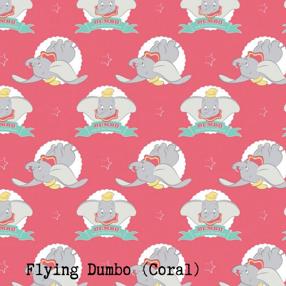 Disney Dumbo Stripes 100/% Cotton Fabric CORAL STRIPES **sold per fat quarter*