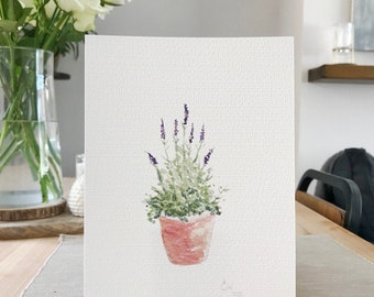 Loose Lavender Watercolour Art Print - A5