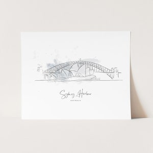 Personalizowana ilustracja Sydney Harbour Bridge - Minimalistyczny wydruk artystyczny