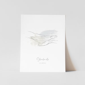 Personalisierbare Glencolmcille Beach Co. Donegal Illustration - Minimalistischer Line Art Print