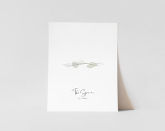May include: A minimalist design print with a simple line drawing of three abstract shapes in shades of gray and the text "The Sprouts Co. Store" in a handwritten font.