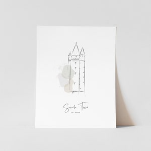 Personalisable Scrabo Tower Illustration - Minimalist Line Art Print