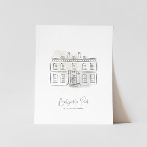 Personalisable Ballyscullion Park Illustration - Minimalist Line Art Print