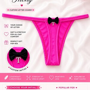 Personalisierter String mit Initialen, individuell gestaltete Höschen mit Buchstaben, Brautgeschenk, Dessous zum Jahrestag