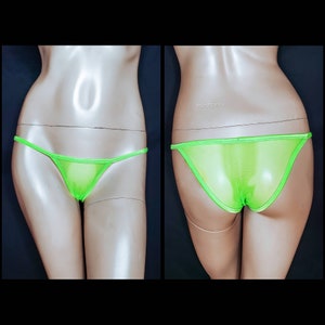 Neon Panties Sexy Clothes Gift Idea for Her Glow in UV Active Hot Lingerie See Through Panty Sheer Mesh Underwear for Women image 3