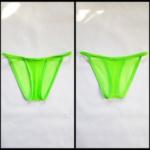 Neon Panties Sexy Clothes Gift Idea for Her Glow in UV Active Hot Lingerie See Through Panty Sheer Mesh Underwear for Women image 4