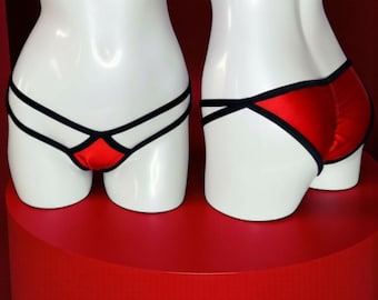 Cheeky Scrunch Butt Strappy Panties - Ruched Back Bottoms, Unique Bikini Underwear
