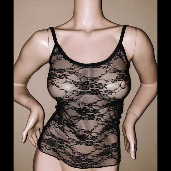 Lace Camisole Transparent Lingerie See Through Top Sexy Clothes