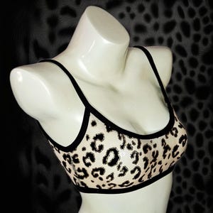 Animal Print Bra Sparkly Bralette Leopard Luxury Lingerie for Women Cropped Cami Top