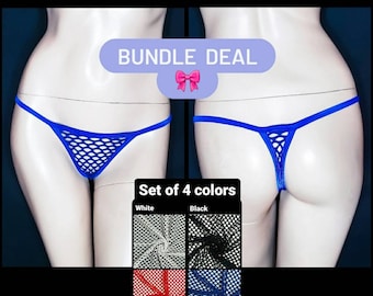 Sexy Birthday Gift for Her Panties Pack of Thongs for Women Lingerie See Through Fishnet Thong in Bulk