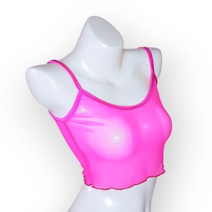 See through Crop Top Sheer Cropped Camisole: Transparent Mesh Tank Tops for Yoga, Lingerie, and Everyday Wear