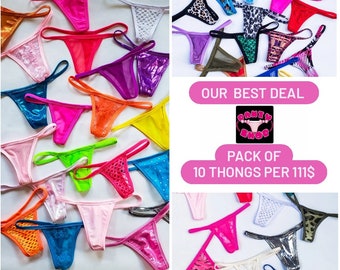 G string Thong Pack Sexy Panty Deal Great Value Thongs for Women Surprise Gift for Her Handmade Underwear Micro Panties