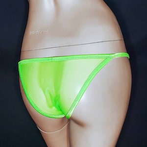 Neon Panties Sexy Clothes Gift Idea for Her Glow in UV Active Hot Lingerie See Through Panty Sheer Mesh Underwear for Women image 5