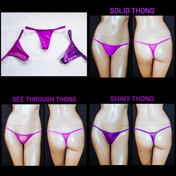Magenta Lingerie Thongs for Women Sexy Thong Panties Pack Cute Underwear Exotic Wear G string Panty