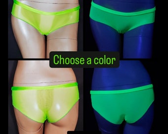 Hipster Panties See Through Panty Sheer Underwear for Women Undies Neon Lingerie UV Clothing Sexy Gift Idea for Her