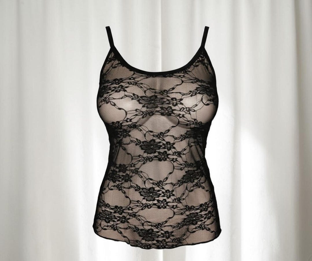 Sheer Lace Camisole: Sexy See-through Lingerie Top for Honeymoon, Intimate  Wear, Romantic Gifts