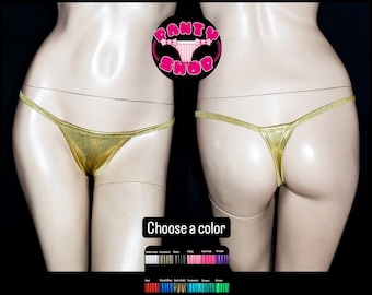 Shiny Metallic G-String Exotic Holographic Dance Lingerie for Women