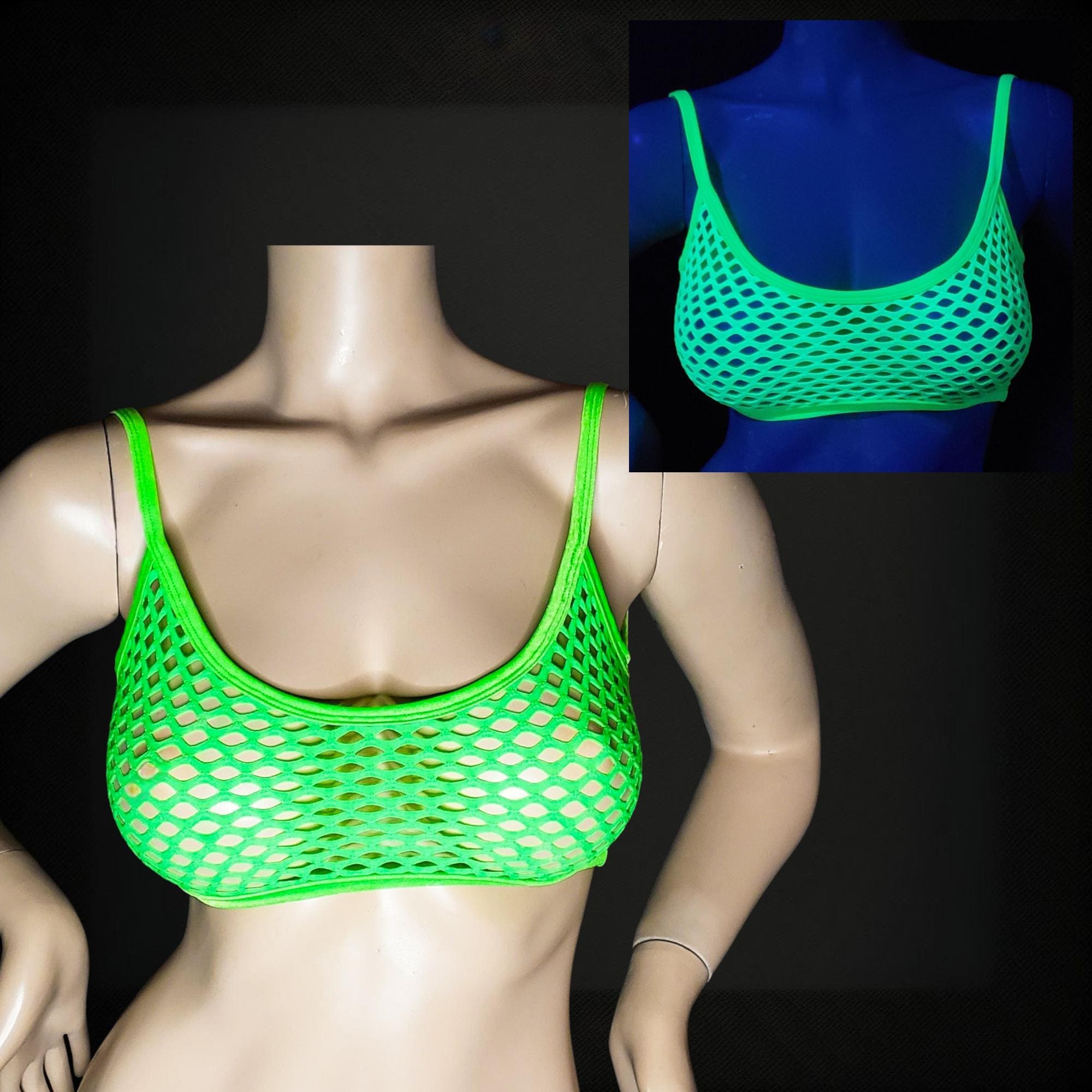 sexy fishnet bra Glow in the Dark Not Today Bitch Fishnet Bra and Panties Set