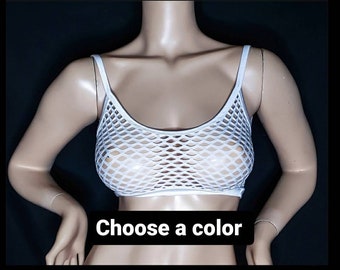 Fishnet top Sexy Bralette See Through Fishnet Bralette Sheer Underwear Sexy Clothes Fetish Lingerie For women Gift Hot Lingerie See Through