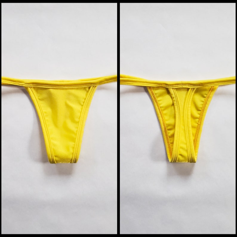 Yellow Lingerie Set, Micro Panties Thongs, Sexy Gifts for Girlfriend