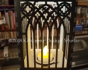 Arch candle holder wood lantern centerpiece for table, whimsigoth decor, goth gifts for her, tea light holder, witchy gifts for best friends
