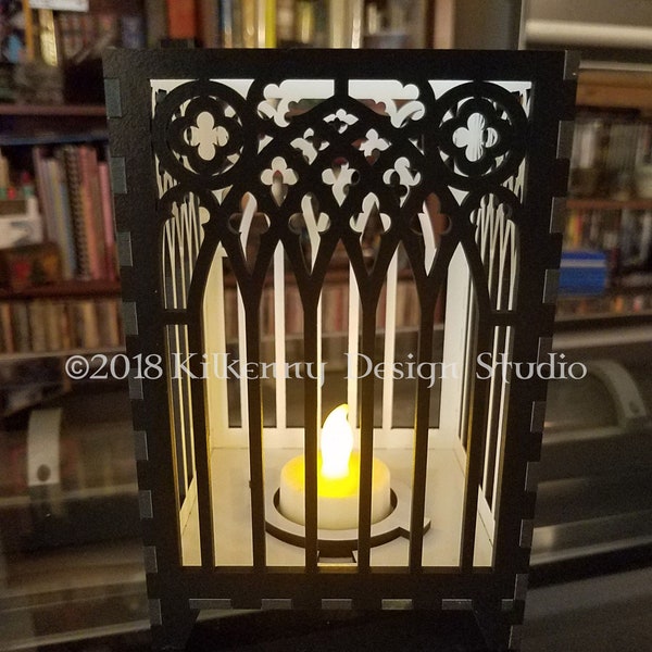 Arch candle holder wood lantern centerpiece for table, whimsigoth decor, goth gifts for her, tea light holder, witchy gifts for best friends