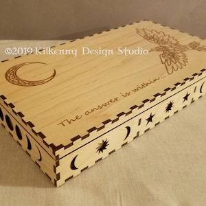 Porte-cartes de tarot corbeau et lune 3, boîte à bijoux pour femme, cadeau unique pour les meilleures amies, cadeau pour elle, boîte de cartes de tarot en bois