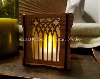 arch solid wood candle holder for table, for bookshelf, whimsigoth decor, goth gifts for her, tealight holder, witchy gifts for best friends