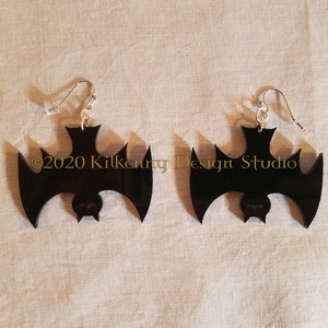 Hanging Bat Drop Earrings, Dangle Earrings, Halloween Earrings