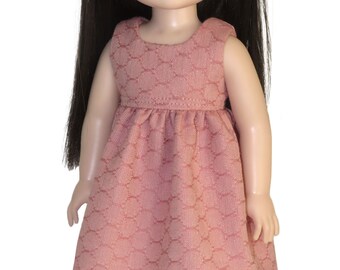 14 inch doll dress.  Strawberry honeycomb.