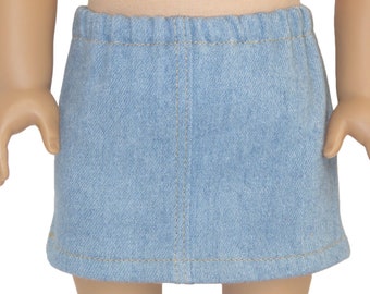 Frayed Light Blue Denim Skirt fits 18/" American Girl Size Doll