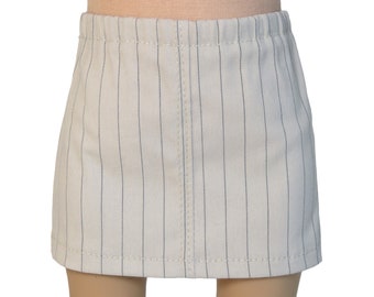 18 inch doll skirt.  Khaki with black pinstripes.  American Made Girl Doll Clothes.