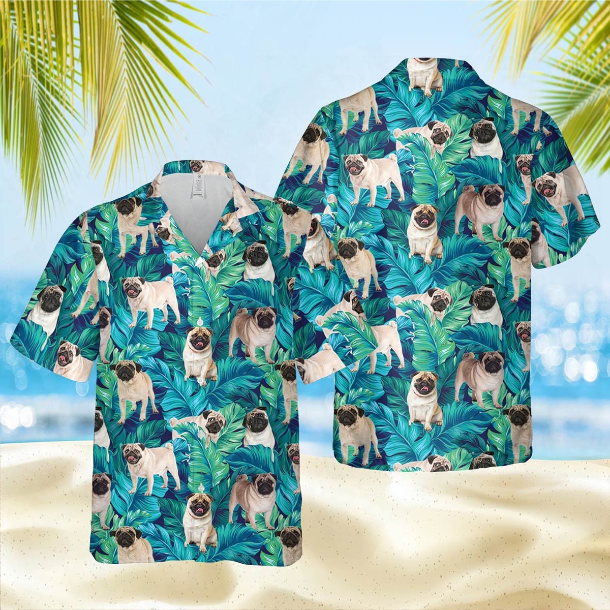 Pug Dog Hawaiian Shirt for Men, Women, Pug Dog Aloha Shirt Summer