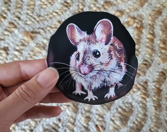 Mouse in Hole Door Decal Sticker Woodland Nursery Vinyl Wall  Cottage Core  Mice Lovers Cat Mom HyrdoFlask Waterproof peekaboo