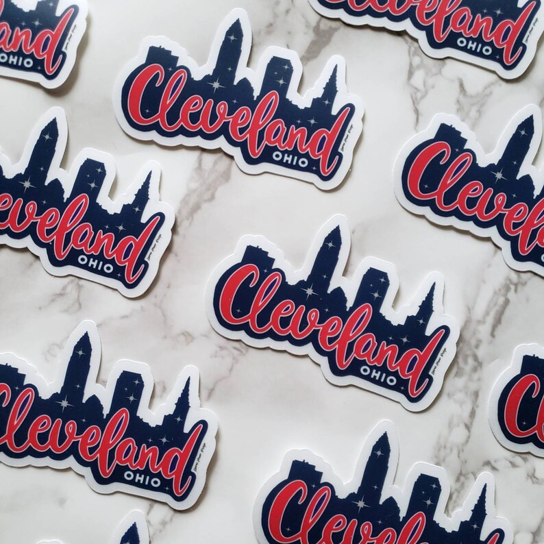 Cleveland Guardians Indians Skyline Vinyl Sticker Baseball Gift for Him ...