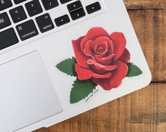Red Rose Sticker Clear Vinyl VSCO Car Laptop MacBook Gift for Her Sailor Moon Rose Lovers Plant Mom Florist HyrdoFlask Water Bottle