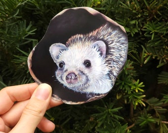 Hedgehog in Hole Decal Sticker Woodland Nursery Vinyl Wall Cottage Core Gift for Her Hedgie Critter Lover Mom HyrdoFlask Waterproof peekaboo