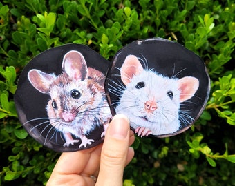 Mouse in Hole Sticker Two Pack Vinyl Wall Decal Woodland Nursery Art Mural