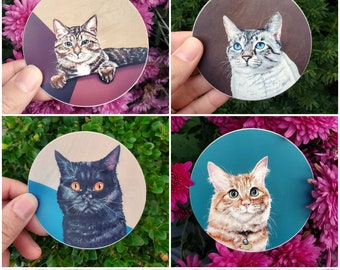 Cat Sticker Vinyl Car Laptop Black Ginger Tabby Kitten  MacBook Christmas Gifts Cat Mom HyrdoFlask Water Bottle Color Cat Lover Waterproof