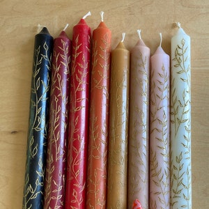 Gold Leaf Engraved Taper Candles
