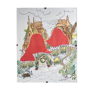 Holiday Mushroom Home Drawing