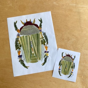 Pressed Flower Beetle Art