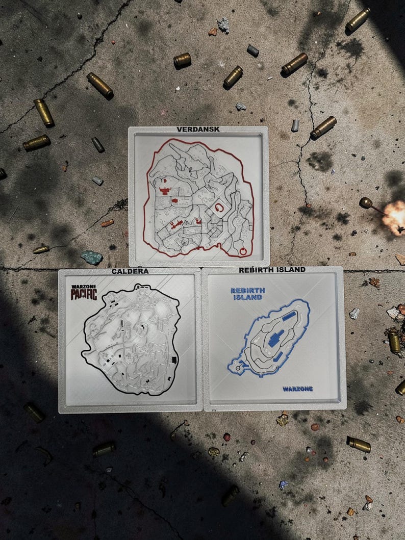 Warzone Abstract Line Design Patterns 3d Printed Warzone Maps Fan Art - Etsy