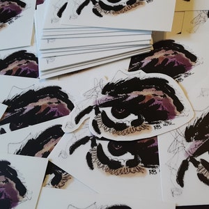 PURPLE EYE My Original Illustration Signed Dated Hand-Cut Sticker