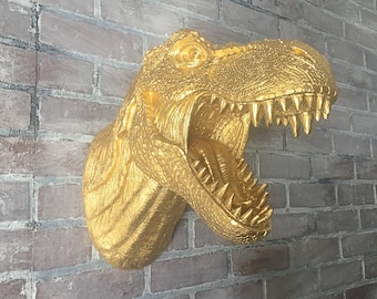 ANY COLOR or GOLD T-Rex Dinosaur Head Wall Mount // Tyrannosaurus // Boys Room // Unique Birthday Gifts // Man Cave // Jurassic Park