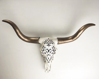 Longhorn Skull Etsy